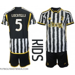 Juventus Manuel Locatelli #5 Primera Equipación Niños 2023-24 Manga Corta (+ Pantalones cortos)